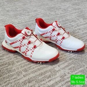 Adidas Women's Adipower Boost Boa Spiked Golf Shoes red white size 7